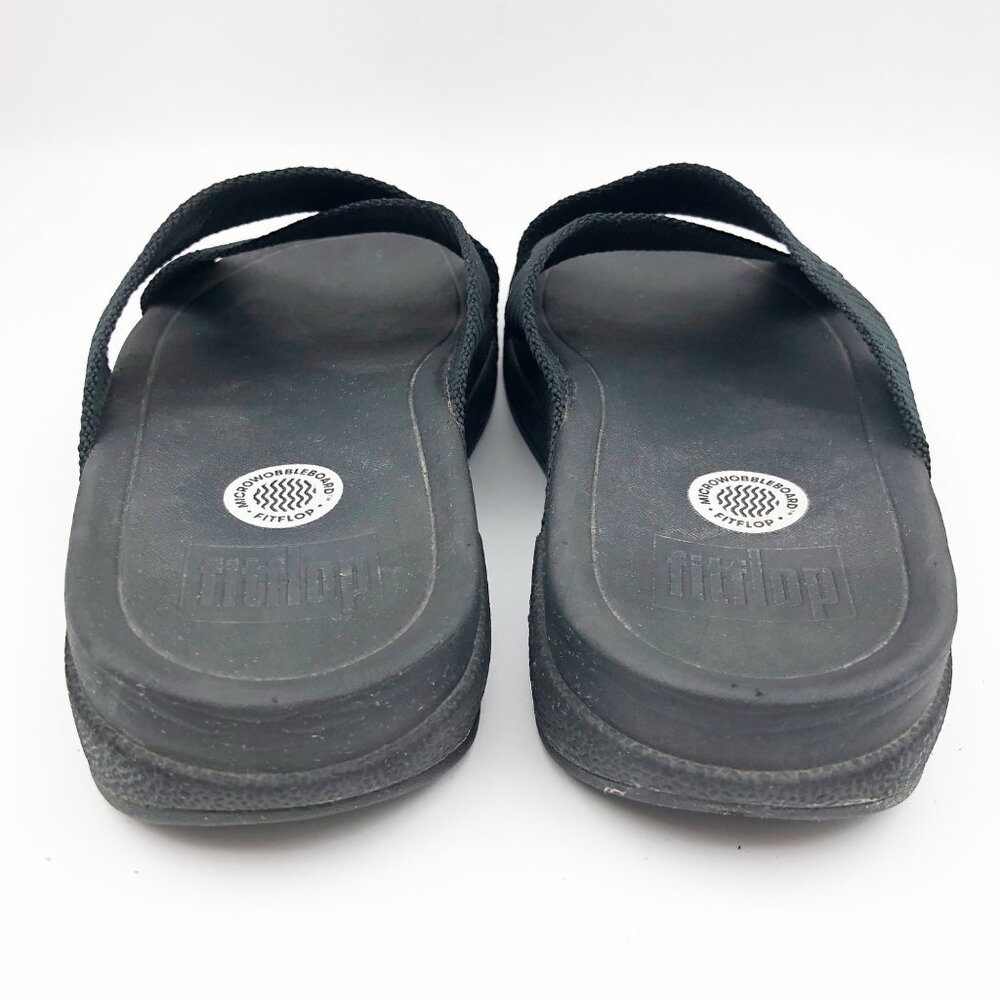 FITFLOP Black Cross Strap Flip Flop Slide Platform Sandals Womens 11 - Picture 5 of 8